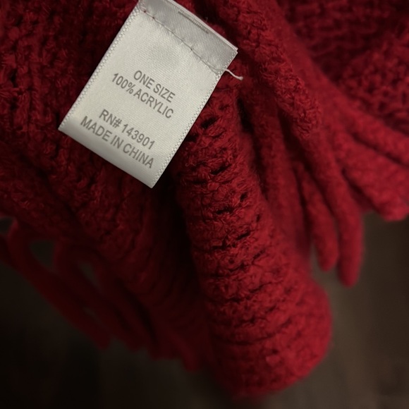 Coco + Carmen Knit Tassel Fringe Cropped Poncho Size OS - Picture 11 of 11